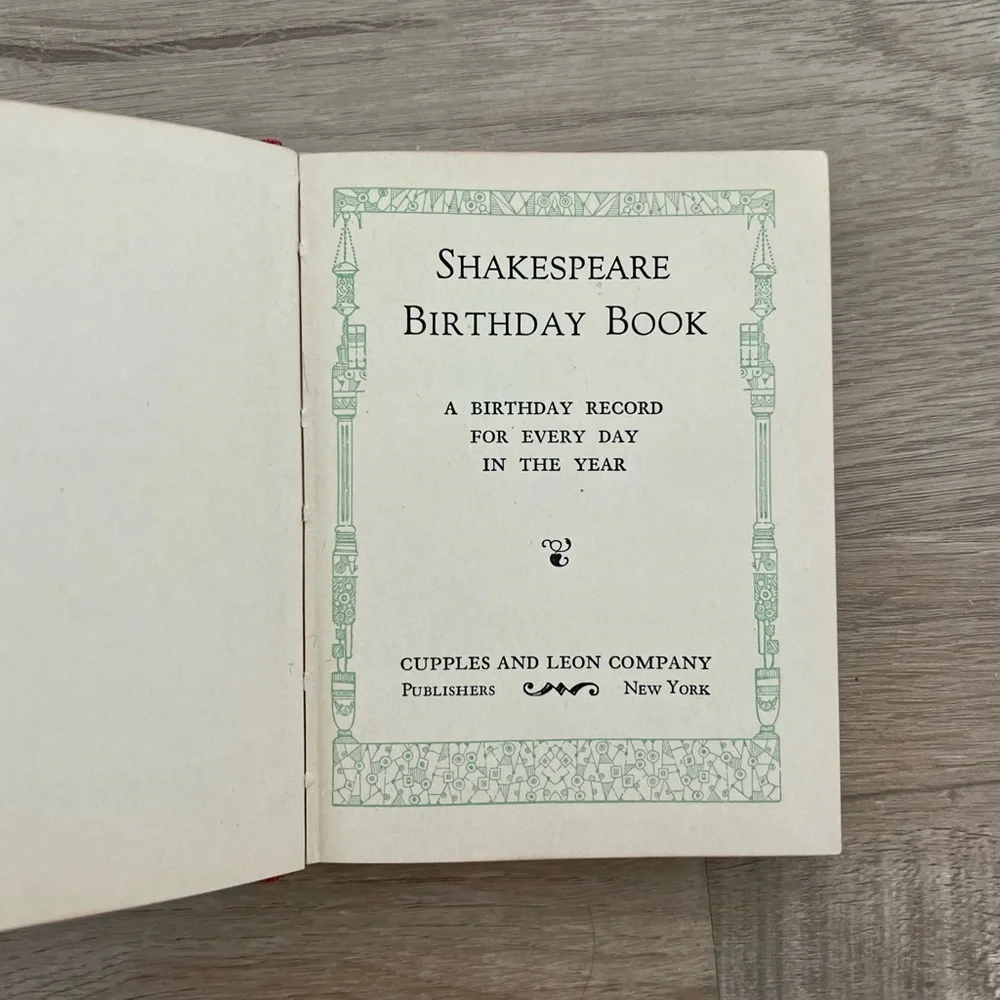 Vintage‎ shakespeare birthday book